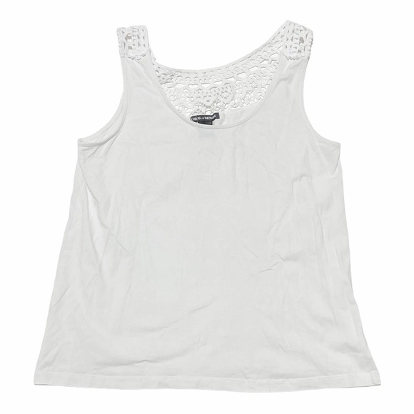 CHELSEA & Theodore White Crochet Tank Top Blouse - Picture 5 of 10
